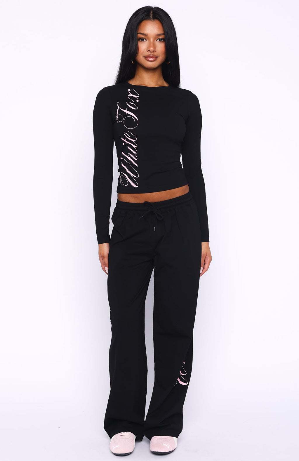 Luxurious Girl Long Sleeve Baby Tee Black
