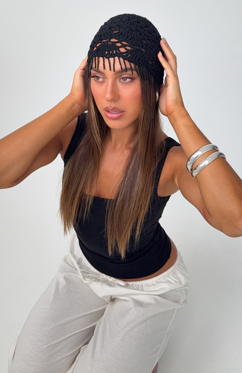 Maja Crochet Hat Black