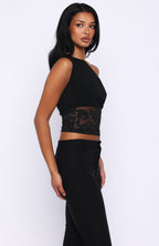 Mesmerised Eyes Off Shoulder Top Black