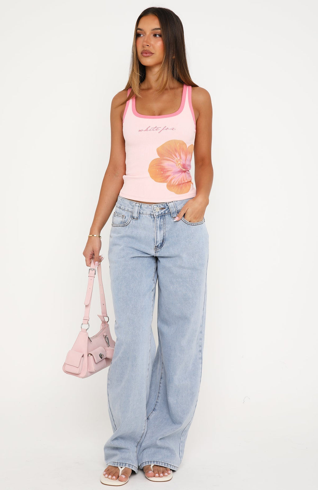 Midnight Bloom Tank Top Pink