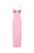 Motel Mermaid Beaded Maxi Dress Candy Pink