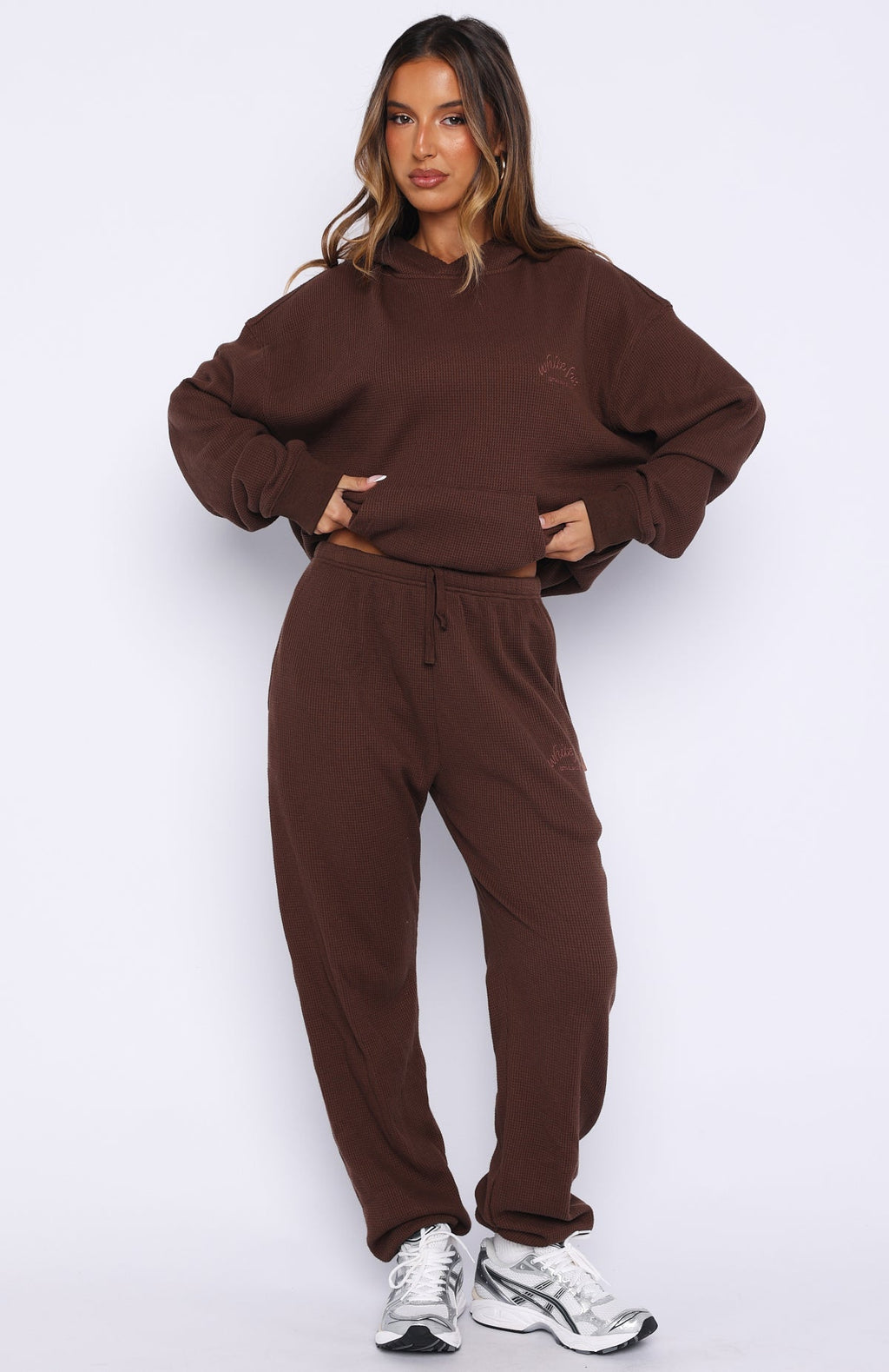 Moving Out Waffle Oversized Hoodie Chocolate