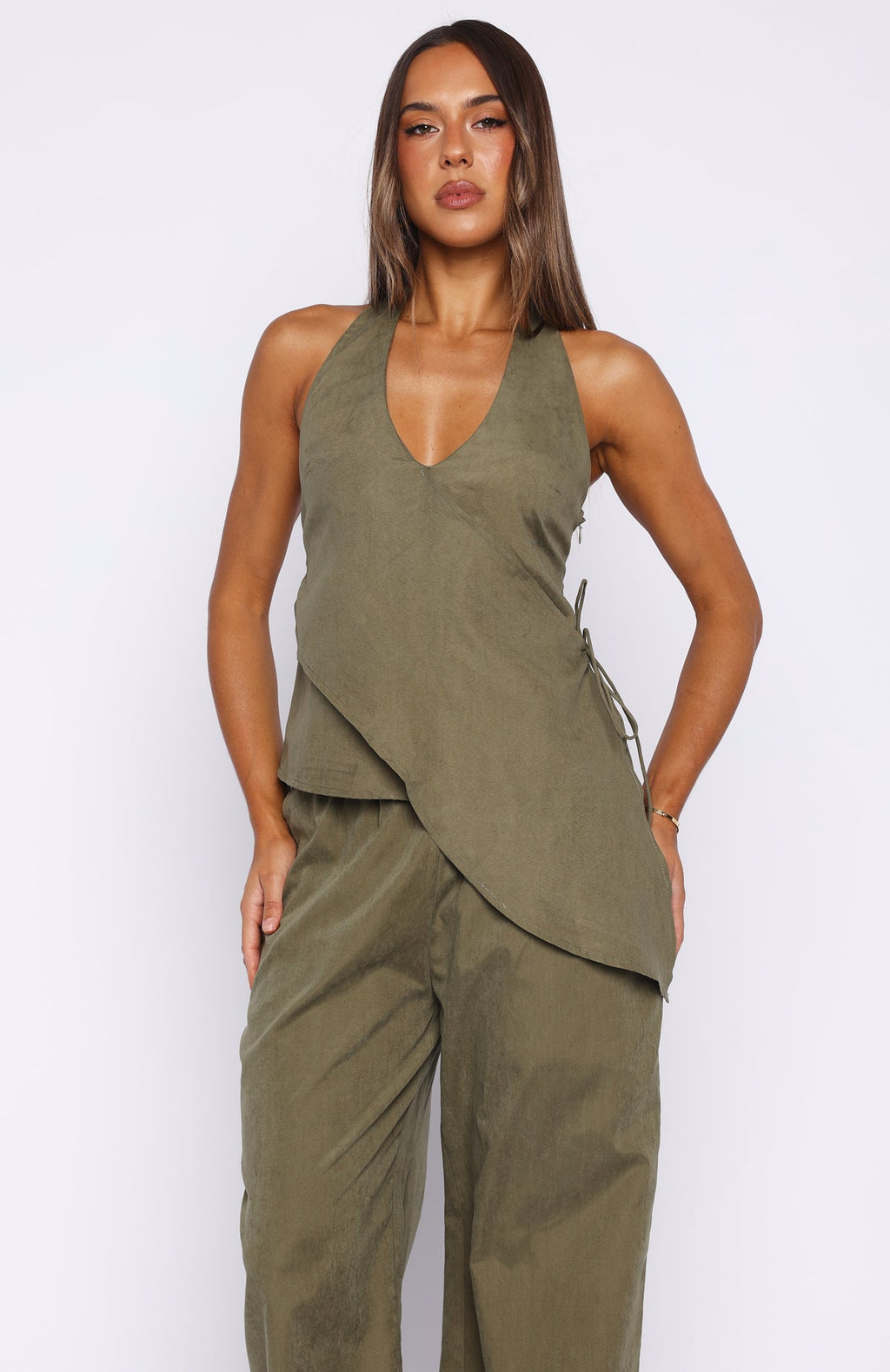 Mystic Mist Halter Top Olive