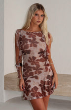 Never Again Mini Dress Amber Bloom