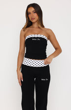 Never In Question Strapless Top Black/White Polka Dot