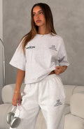 Never Missed Boxy Oversized Tee Grey Marle