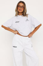 Never Missed Boxy Oversized Tee Grey Marle