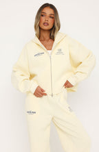 Never Missed Oversized Slouch Zip Front Hoodie Butter