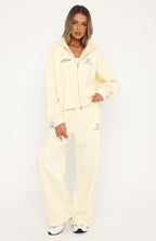 Never Missed Oversized Slouch Zip Front Hoodie Butter