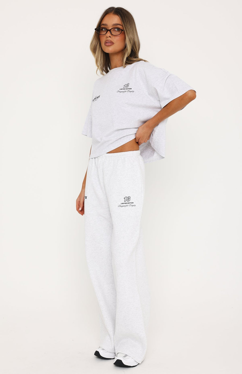 Never Missed Wide Leg Sweatpants Grey Marle