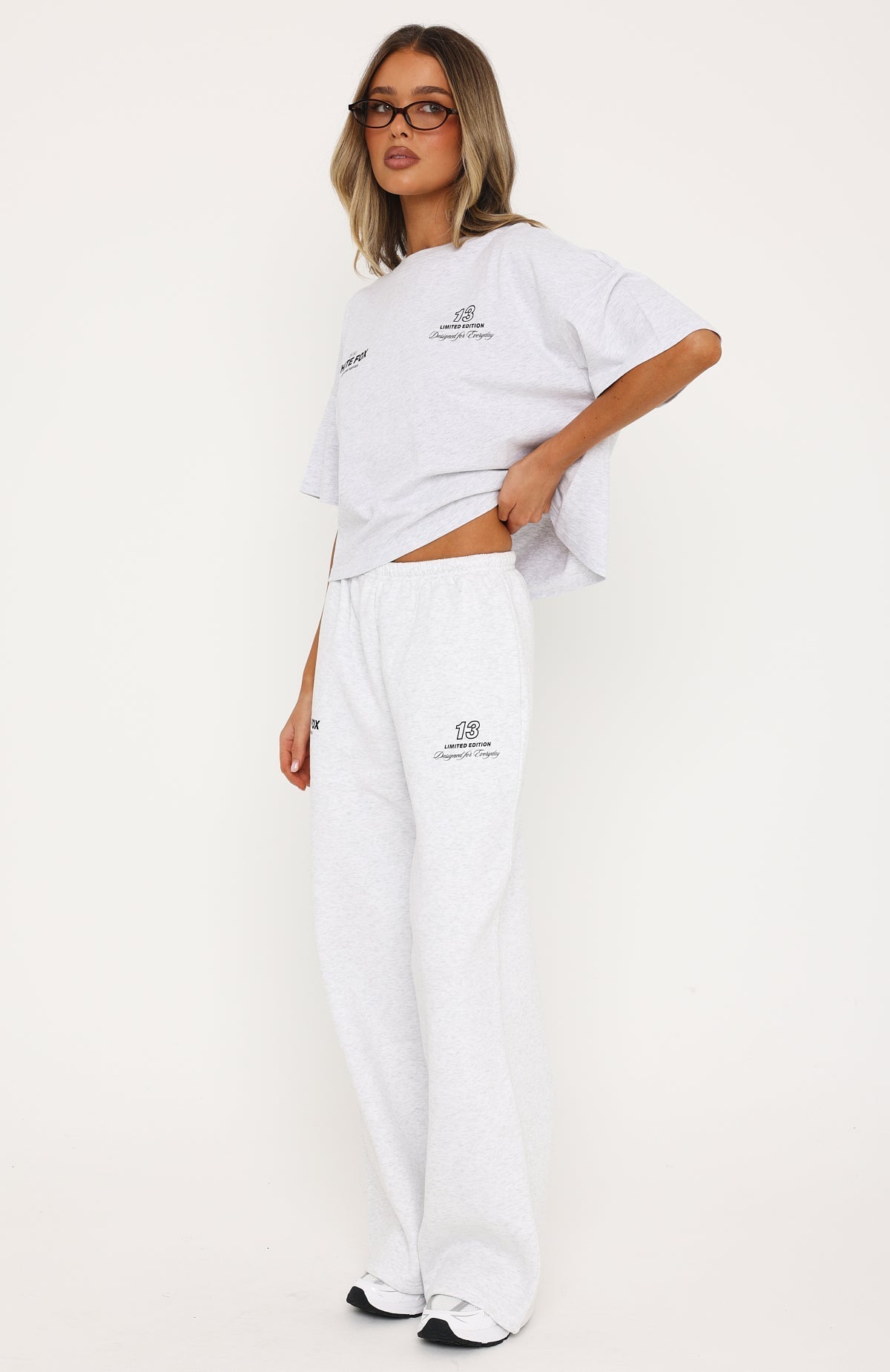 Never Missed Wide Leg Sweatpants Grey Marle