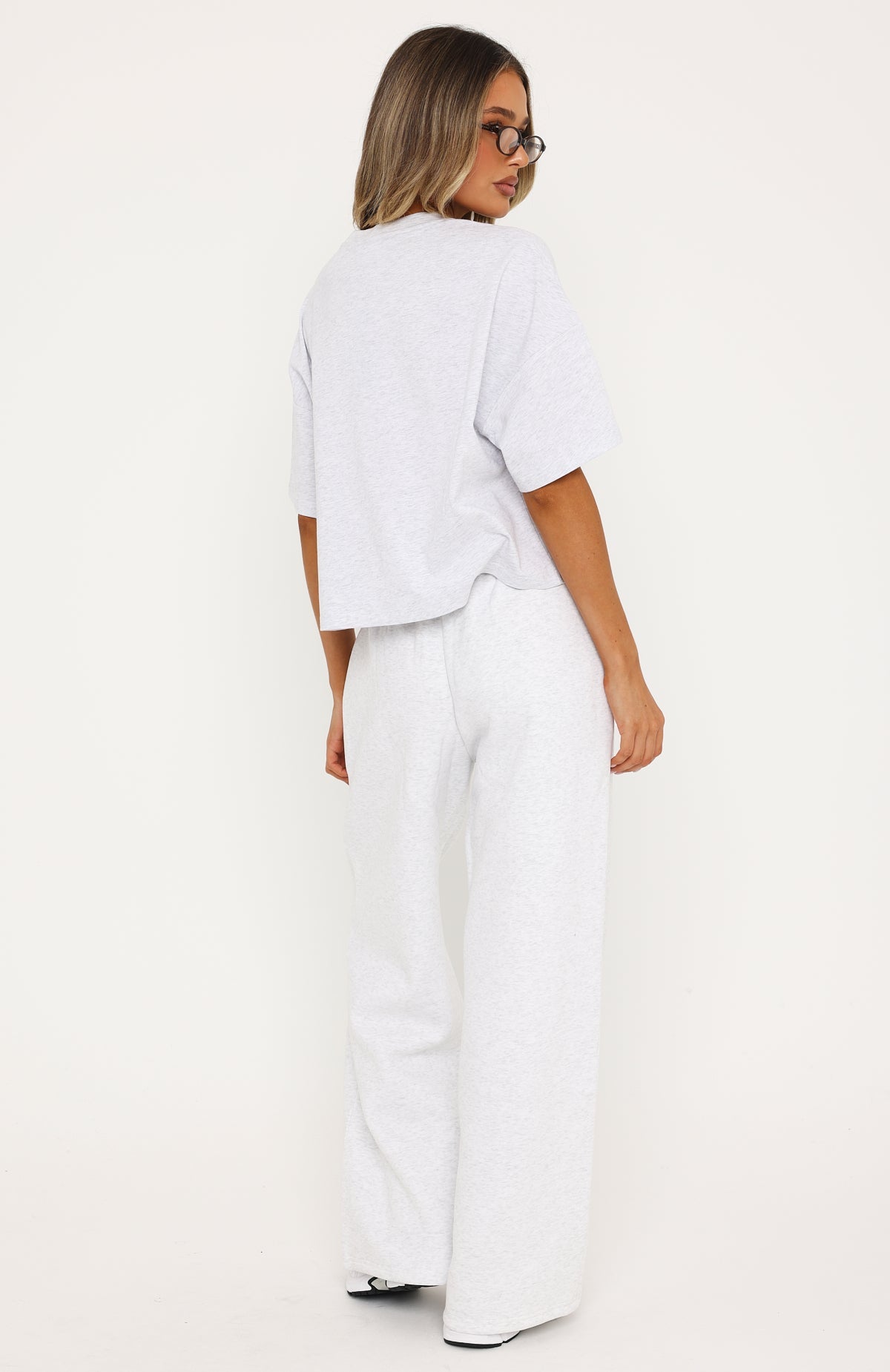 Never Missed Wide Leg Sweatpants Grey Marle