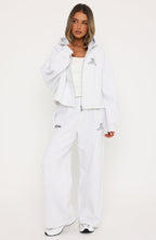 Never Missed Oversized Slouch Zip Front Hoodie Grey Marle