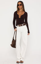 No Angel Long Sleeve Top Chocolate