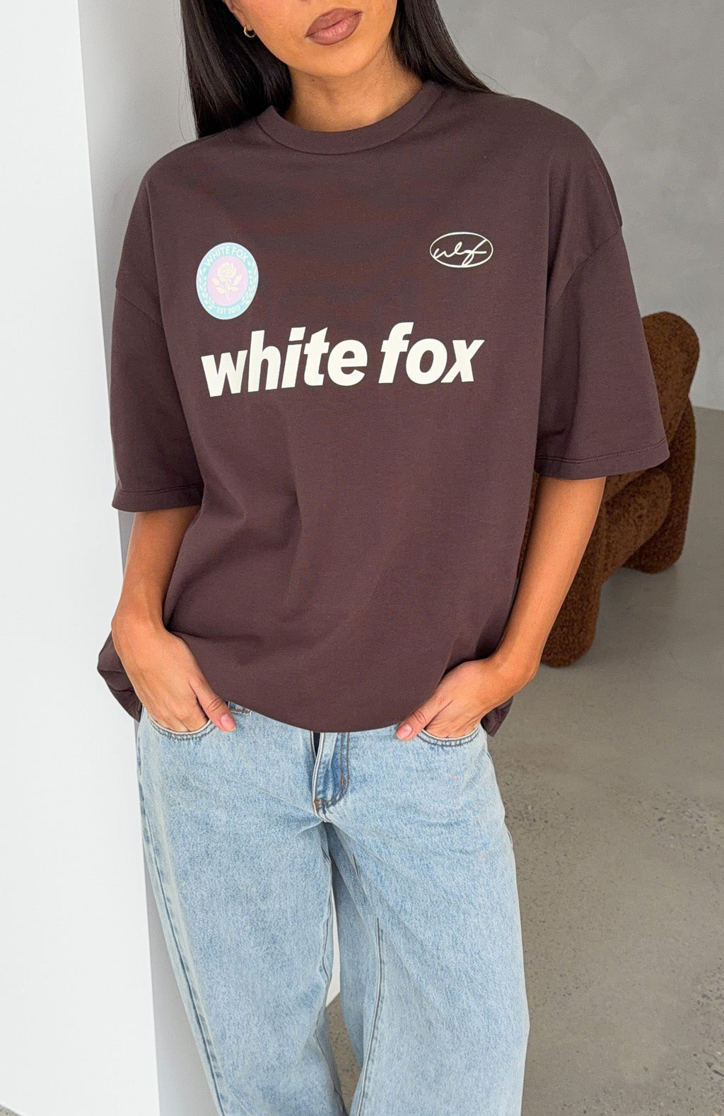 No Matter What Happens Oversized Tee Chocolate