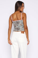 Nothing Less V Neck Singlet Animal Print