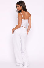 Off The Field Double Waistband Wide Leg Sweatpants Grey