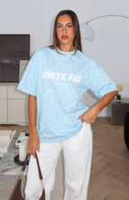 Offstage Printed Oversized Tee Blue Ditsy