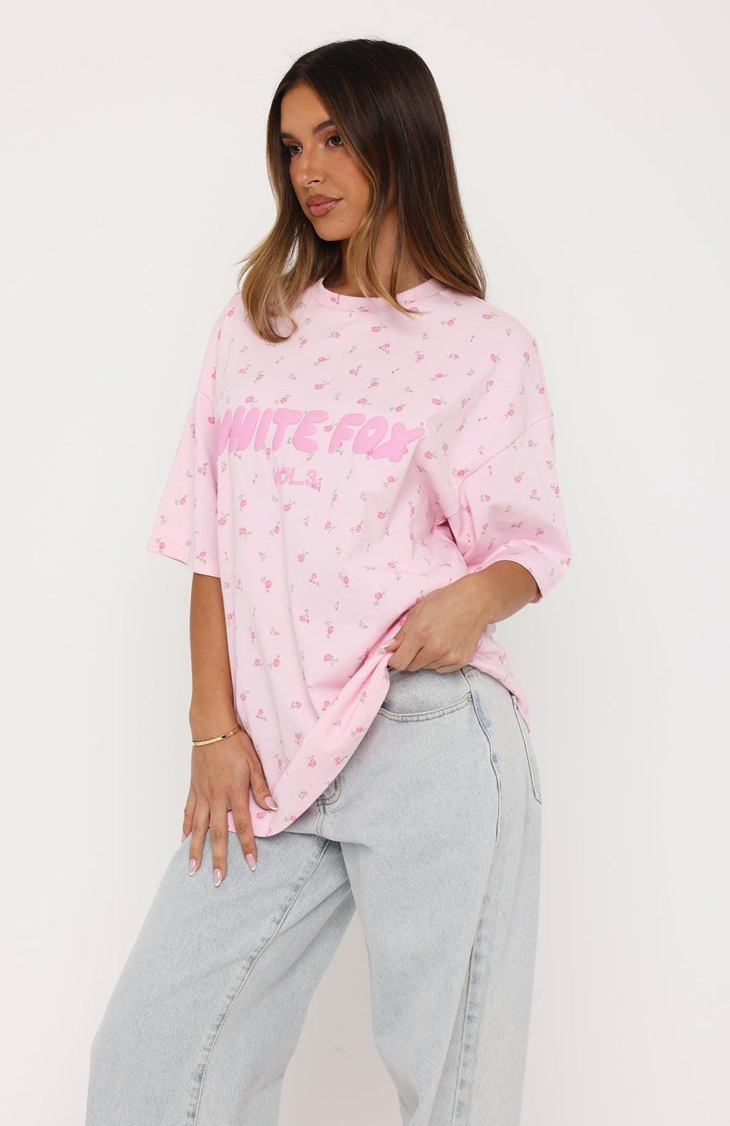 Offstage Printed Oversized Tee Posy Ditsy