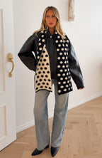 Olesia Polka Dot Scarf Black & Cream
