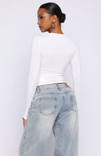 Only For Tonight Long Sleeve Top White