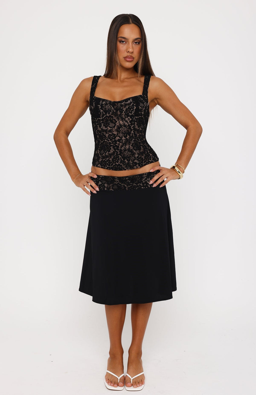 Promises Kept Lace Bustier Black