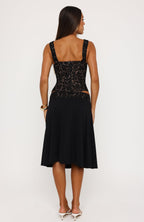 Promises Kept Lace Midi Skirt Black