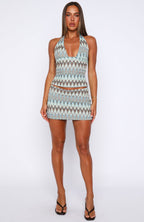 Rebel Hour Mini Skirt Ocean Waves