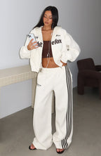 Release 15 Janie Boxy Zip Front Hoodie Off White