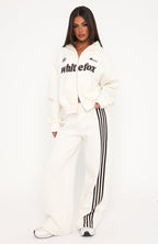 Release 15 Janie Boxy Zip Front Hoodie Off White