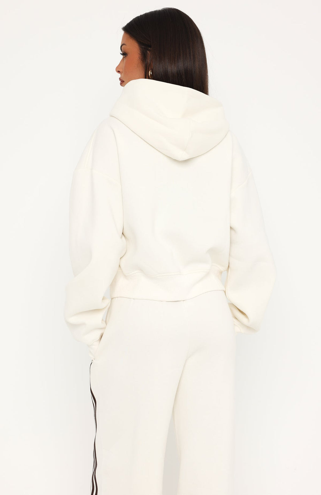 Release 15 Janie Boxy Zip Front Hoodie Off White