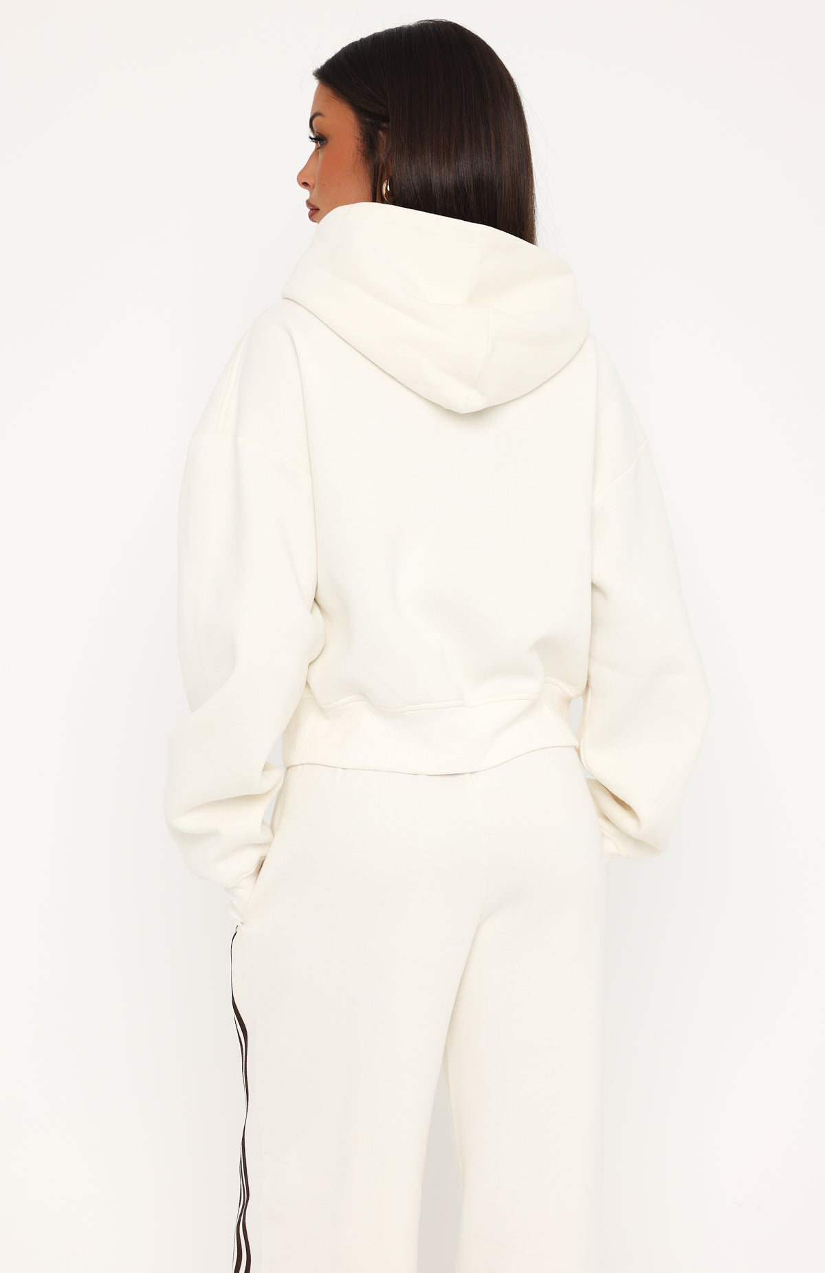 Release 15 Janie Boxy Zip Front Hoodie Off White