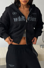 Release 15 Janie Boxy Zip Front Hoodie Black