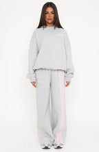 Release 15 Asalia Wide Leg Sweatpants Dark Grey Marle