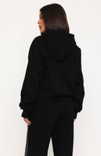 Release 15 Janie Boxy Zip Front Hoodie Black