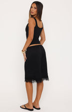 Right Direction Lace Trim Shorts Black