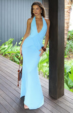 Riviera Rush Maxi Dress Baby Blue