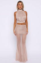 Runway Ready Glitter Halter Top Rose