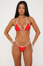 Marissa Bikini Top Poppy Red/White