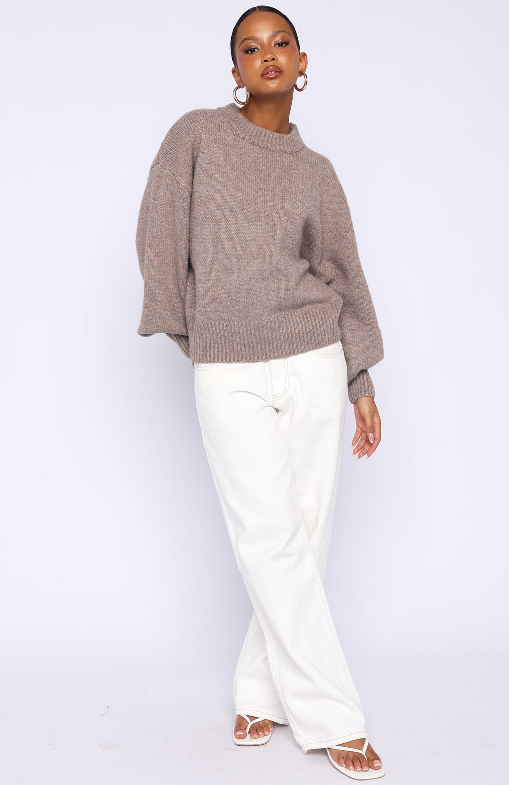 Sashi Knit Sweater Pebble