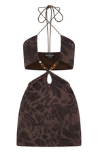Snap Out Of It Printed Mesh Mini Dress Espresso