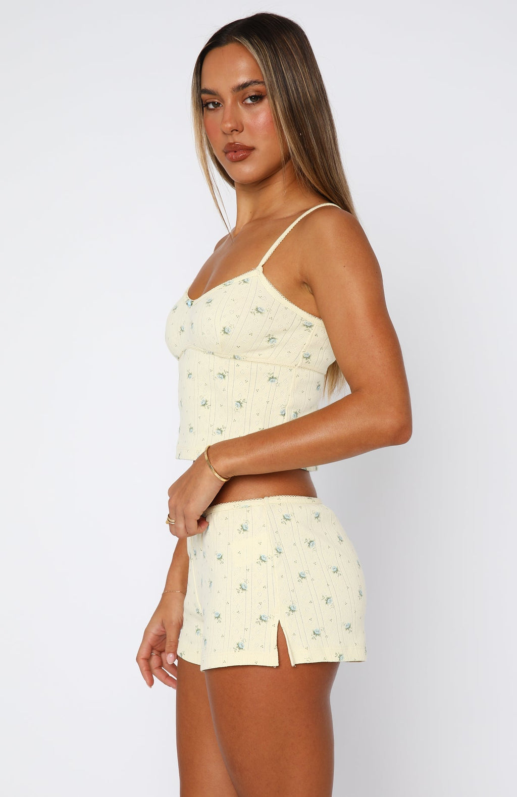 Snuggle Season Pyjama Top Lemon Floral