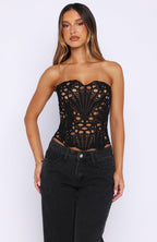 So Much To Say Strapless Bustier Black