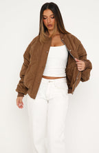 Soft Love Bomber Jacket Mocha