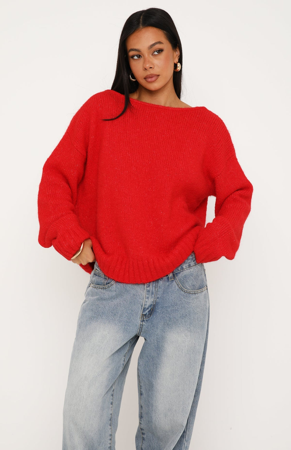 Softer Love Knit Sweater Red