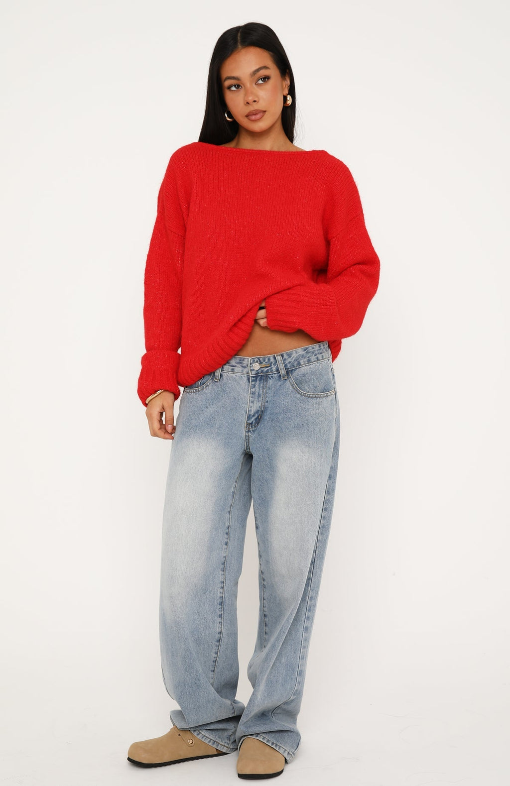 Softer Love Knit Sweater Red