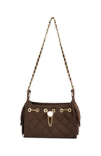 Staria Shoulder Bag Dark Chocolate Faux Suede