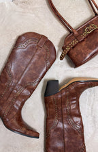 Sadie Cowboy Boots Vintage Chocolate