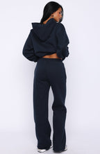 Starting Fresh Wide Leg Sweatpants Navy