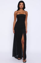 Stop The Show Strapless Maxi Dress Black